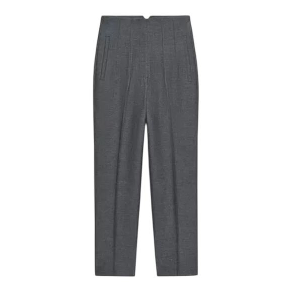 Zara High Waisted Straight Leg Trousers Pants Dark Size XL EUC - Picture 1 of 9